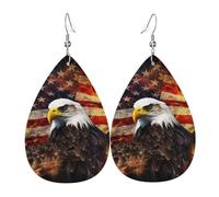fire earrings american flag woman eardrop leather earrings double sided dangle earrings lightweight ear accessories fashion jewelry birthday gift