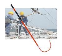 Fire Electrician Insulated Hook,Safety Life-Saving Pull Rod,1/1.5/2/3 Meters,for Emergency Situations in High Voltage(Red,3 meters)