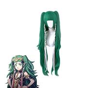 Fire Emblem Three Houses 120cm Cosplay wig Sothis Green Long Curls Hair with 100cm Chip Ponytails for Halloween Role Play