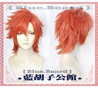 Fire Emblem ThreeHouses Sylvain Jose Gautier Wig Short Orange Red Side Part Cosplay Hair Halloween Role Play + wig cap One Size Shot wig