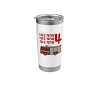 Fire Engine 4th Birthday Stainless Steel Insulated Tumbler