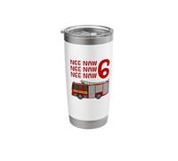 Fire Engine 6th Birthday Stainless Steel Insulated Tumbler