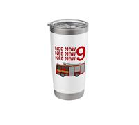 Fire Engine, 9th Birthday Nee Naw Funny Stainless Steel Insulated Tumbler