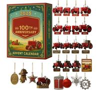 Fire Engine Advent Calendar 2025-24 Miniature Vehicles with Fire Engines, Trucks, Motorcycles and Racing Cars, 2D Acrylic Countdown Calendar, Christmas Gift for Children (H)