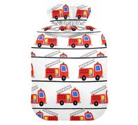 Fire Engine Cars White Hot Water Bottle with Cover for Pain Relief Hot Bag for Neck and Shoulder Pain, 2L