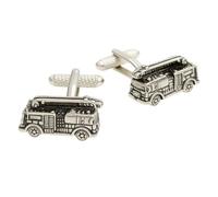 Fire Engine Cufflinks - Onyx Art CK648 Fire Truck Fireman Novelty Gift In Premier Life Packaging