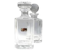 Fire Engine Cut Crystal Glass Decanter & Golf Ball Style Stopper 127