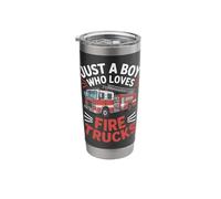 Fire Engine Fan Just A Boy Who Loves Fire Trucks Stainless Steel Insulated Tumbler
