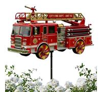 Fire Engine Floor Swivel Spinner - Fire Engine Decorative Impeller Sculpture | Metal Wind Chimes for the Yard | For Courtyard, Backyard, Floor, Patio, Farmhouse, Holidays, Festival and