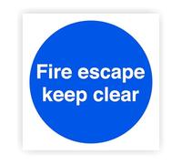 Fire Escape Keep Clear Fire Exit Stickers, Pack of 2 (100mm x 100mm)