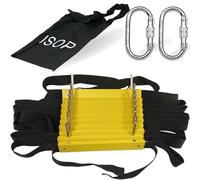 Fire Escape Ladder 2 Story 4 m | Rope Ladder Fire Escape for Homes 2d Floor | Portable, Lightweight & Compact | Emergency Escape Ladders | Rope Ladders for Adults and Kids | Certified