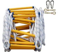 Fire Escape Ladder, 20m Emergency Rope Ladder with Hooks, Fast Deployment, Weight Capacity Up to 420kg for Windows and Balconies