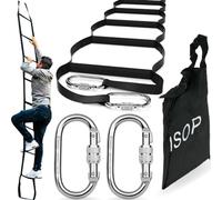 Fire Escape Ladder - 5-Story (15m) Safety Webbing Rope Ladder with Spring Hooks | Lightweight, Compact & Portable Emergency Escape | Multi-Functional & Weather-Resistant for Home or Office Use