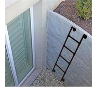 Fire escape ladder for basement window shafts, small 4896 inch long emergency exit ladder, wrought iron attic stairs for added safety on high beds