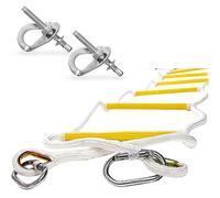 Fire Escape Rope Ladder 16 ft (5m) | Emergency Ladders with Carabiners and Mounting Hardware | Multi-purpose Evacuation Ladder | Compact & Portable - Weight Capacity up to 2000 lb Rescue Ladders