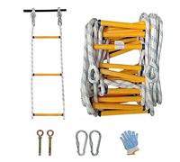 Fire Escape Rope Ladder 25M/82Ft for 2/3/4 Storey Climbing e - Lightweight, Cact, Quick Deployment for Kids & Adults - Safe Emerncy Escape Tool