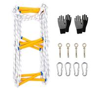 Fire Escape Rope Ladder, Emergency Safety Portable Climbing Rescue Rope, Multi-purpose Soft Nylon Evacuation Ladder, for 2-3 Story Home Window Balcony Railing Treehouse External (5M / 16 FT)
