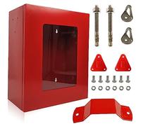 Fire Evacuation Station Large - Red Box for Fire Safety Stuff - with Hooks for Fire Extinguishers - 36 * 28 * 15 cm - Wall Mounted Cabinet for Fire Escape Ladder 2 Story