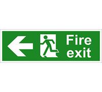 Fire Exit (Arrow up down left right) Emergency Fire Escape Sign Rigid PVC size 300x100mm All Directions Safety - complying with EN ISO 7010. Instructions for workplace or premises (1, ARROW LEFT)