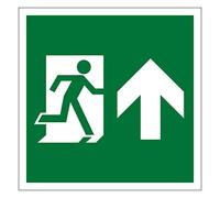 Fire exit arrow up sign Self adhesive vinyl sticker 120mm x 120mm To clearly indicate the exact direction of fire exits and escape routes (5)