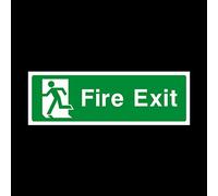 Fire Exit Final Left 300x100mm Plastic Sign - Fire/Emergency/Exit/Alarm/Push/Extinguisher/Assembly (EE76)