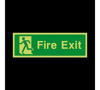 Fire Exit Final Left Photoluminescent Plastic Sign with 4 Pre-Drilled Holes - Emergency/Fire Exit/Extinguisher (EE76)
