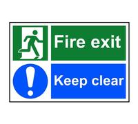 Fire Exit Keep Clear - Pvc Sign 300 X 200mm Scan Multi One Size
