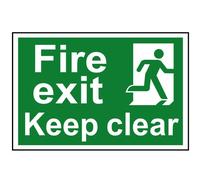 Fire Exit Keep Clear - Pvc Sign 300 X 200mm Scan Multi One Size