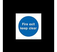Fire exit keep clear Sticker/Self Adhesive Sign - Fire Exit, Gangway, Emergency, Route - (FPR6)