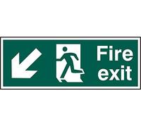 FIRE EXIT MAN ARROW D/L RPVC (PK5) 400MM X 150MM