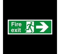Fire Exit Right 300x100mm Sticker/Self Adhesive Sign - Fire/Emergency/Exit/Alarm/Push/Extinguisher/Assembly (EE11)