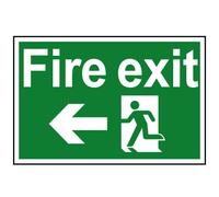 Fire Exit Running Man Arrow Left - Pvc Sign 300 X 200mm Scan Multi One Size