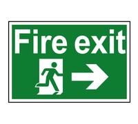 Fire Exit Running Man Arrow Right - Pvc Sign 300 X 200mm Scan Multi One Size