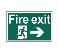 FIRE EXIT RUNNING MAN ARROW RIGHT Site Safety Metal Sign 8x12 inch Notice Danger Warning Caution for Outdoor & Indoor