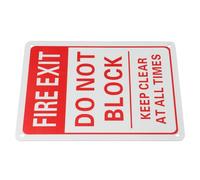 Fire Exit Sign Aluminium Alloy Do Not Block Door Safety Sign | Red High Contrast Graphics, Drill Mountable Board for Apartment Hallways, Outdoor Fire Exit Door Use