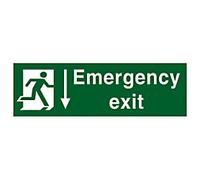 Fire Exit Sign Emergency Exit Wall Mounted PVC (Polyvinyl Chloride) 60 x 20 cm