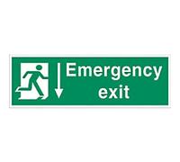 Fire Exit Sign Emergency Exit Wall Mounted PVC (Polyvinyl Chloride) 60 x 20 cm