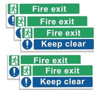 Fire Exit Sign Fire Safety Sticker 5 Pcs Door Mount Signage