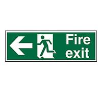 Fire Exit Sign Left Arrow Adhesive Acrylic 10 x 30 cm