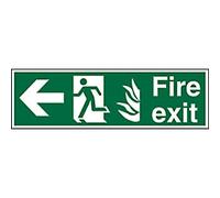 Fire Exit Sign Left Arrow Adhesive Vinyl 15 x 45 cm