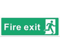 Fire Exit Sign - Multipack 1/2/4/6 - Up, Down, Left, Right Arrows, Keep Clear, Safety Signs 30x10cm Self Adhesive Vinyl Sticker, Easy Application Fire Door Emergency Exit Signage (No Arrow 1 Piece)