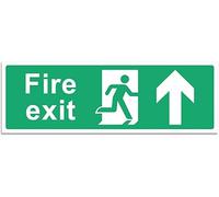 Fire Exit Sign - Multipack 1/2/4/6 - Up, Down, Left, Right Arrows, Keep Clear, Safety Signs 30x10cm Self Adhesive Vinyl Sticker, Easy Application Fire Door Emergency Exit Signage (Up Arrow 1 Piece)