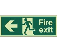 Fire Exit Sign Photoluminescent (Glow in the Dark) Jalite