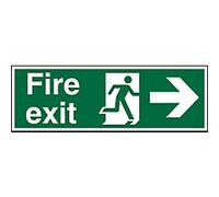 Fire Exit Sign Right Arrow Adhesive Acrylic 10 x 30 cm