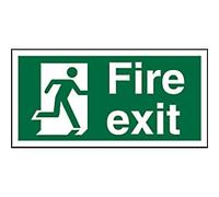 Fire Exit Sign Right Arrow Adhesive Plastic 15 x 30 cm