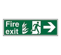 Fire Exit Sign Right Arrow Adhesive Vinyl 15 x 45 cm