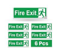 Fire Exit Sign Self Adhesive Vinyl Sign|| 30cm x 10cm Ideal Sized Fire Exit Sign [Pack of 6]