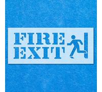 Fire Exit Sign Stencil: Mylar Airbrush Wall Art Painting Crafts - 190 Micron-A5 Stencil - Design Size (105mm 150mm)