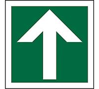 Fire Exit Sign Up Arrow Adhesive Plastic 10 x 10 cm