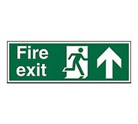 Fire Exit Sign Up Arrow Adhesive Plastic 15 x 45 cm
